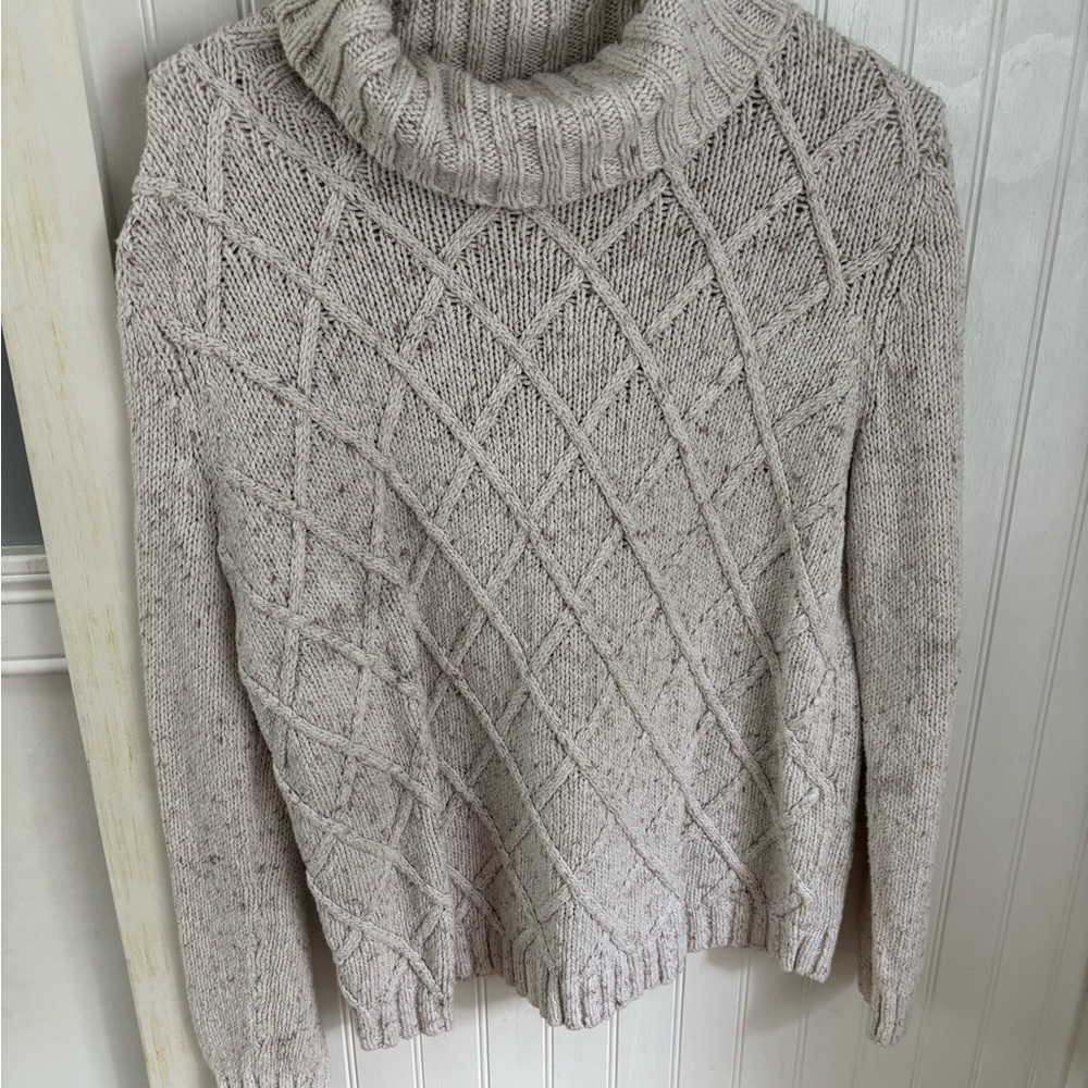 Jones New York Textured Turtleneck Sweater - Gray